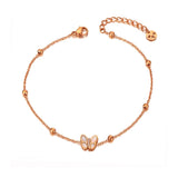 CZ Crystal Shell Butterfly Charm Anklet Foot Jewelry BA20009
