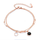 Geometry Acrylic Circle Anklet Titanium Steel Foot Chain