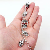 Gothic Skull Ankle Bracelet for Women Silver Chain Jewelry