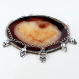 Gothic Skull Ankle Bracelet for Women Silver Chain Jewelry