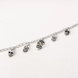Gothic Skull Ankle Bracelet for Women Silver Chain Jewelry