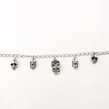 Gothic Skull Ankle Bracelet for Women Silver Chain Jewelry