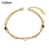 Heart Charm Anklet Foot Jewelry Stainless Steel
