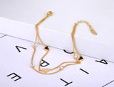 Heart Charm Anklet Foot Jewelry Stainless Steel