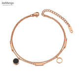Geometry Acrylic Circle Anklets Titanium Steel Foot Link Chain Anklet