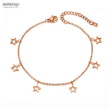 Bohemia Stainless Steel Beach Charm Anklet Foot Jewelry Hollow Star Chain
