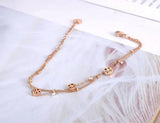 Bohemia Double Layer CZ Crystal Tree Plant Anklet