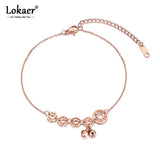 Chinese Ethnic Coins And Bells Charm Anklet Stainless Steel Foot Jewelry