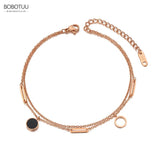 Geometry Acrylic Circle Anklets For Women Titanium Steel Foot Link Chain