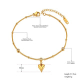 Boho Stainless Steel CZ Crystal Anklet