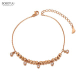 Bohemia Beach Chain Link Anklet For Women CZ Crystal Charm Anklet