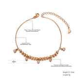 Bohemia Beach Chain Link Anklet For Women CZ Crystal Charm Anklet