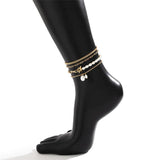 Bohemia Layer Tennis Chain Anklet Set for Women