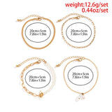 Bohemia Layer Tennis Chain Anklet Set for Women