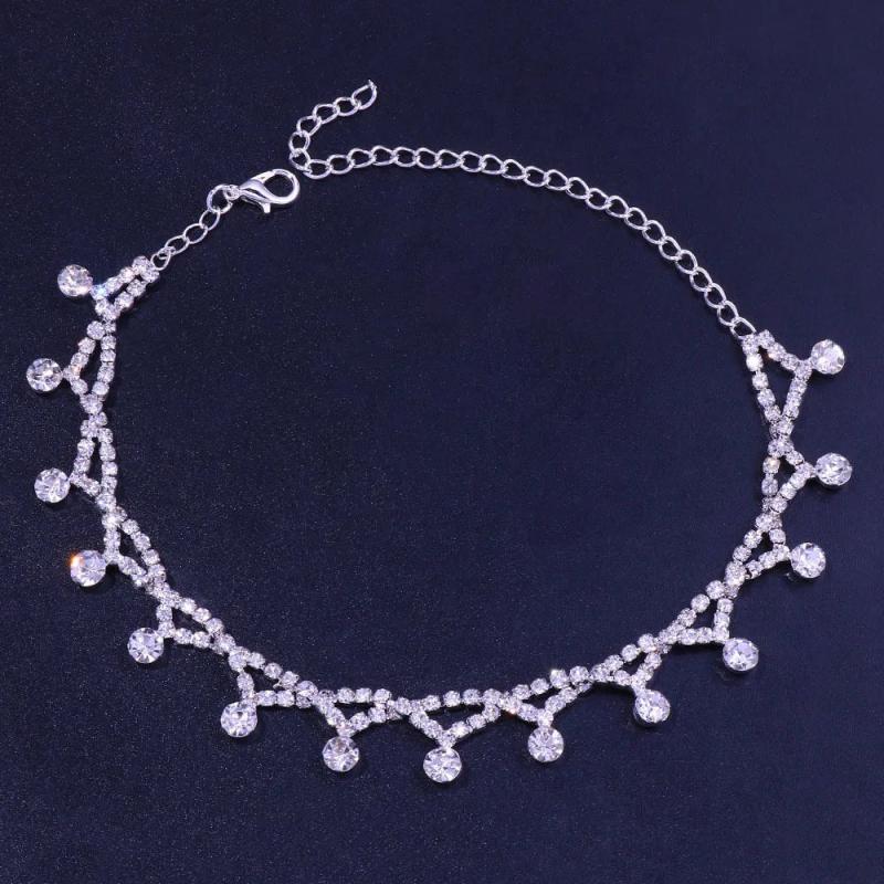 Bling Crystal Cross Anklet Bracelet Foot Chain