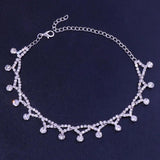 Bling Crystal Cross Anklet Bracelet Foot Chain