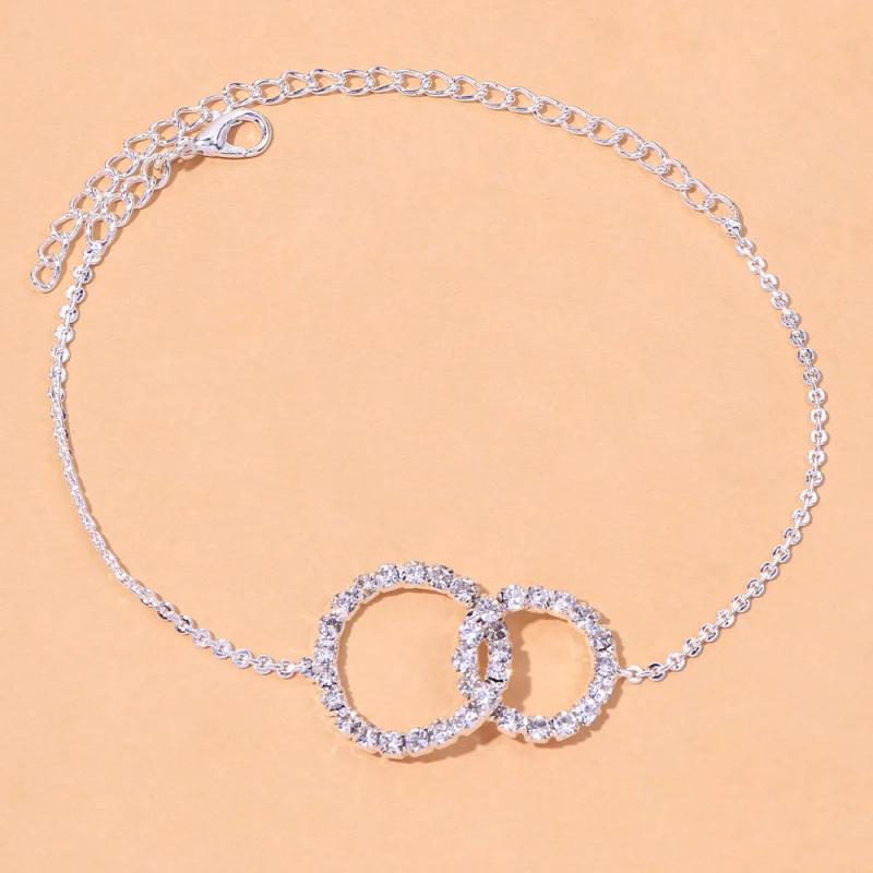 Rhinestone Metal Leg Chain Anklets Foot Accessories for Women