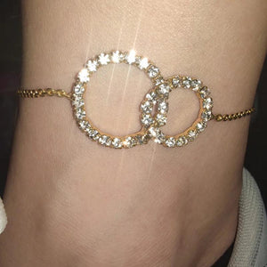 Rhinestone Metal Leg Chain Anklets Foot Accessories for Women