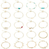 Boho Beach Ankle Leg Chain Jewelry Set, Women's Star Shell Heart G