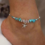 Women's Starfish Pendant Anklet Retro Beach Style Alloy Anklet