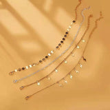 Creative Retro Lightning Star Sequin Anklet Set