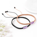 Natural Stone Square Anklets Adjustable Rope Woven Anklet Summer Beach Jewelry
