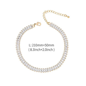 Baguette CZ Sparkling Tennis Anklets for Women