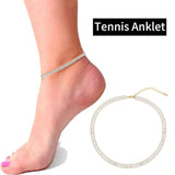 Baguette CZ Sparkling Tennis Anklets for Women