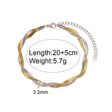 Stainless Steel Two-strand Braided Blade Chain Anklet