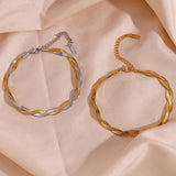 Stainless Steel Two-strand Braided Blade Chain Anklet
