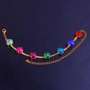 Rhinestone Round Rainbow Leg Bracelet Foot Jewelry Crystal Leg Chain Anklets
