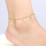 Women's Clover Tassel Ankle Bracelet Zircon Foot Chain