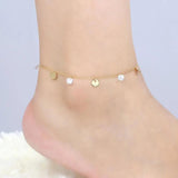 Women's Clover Tassel Ankle Bracelet Zircon Foot Chain
