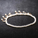 Retro Crystal Tassel Stretch Pearl Beach Anklet for Women
