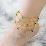 Bohemia Golden Star Stainless Steel Anklet for Women