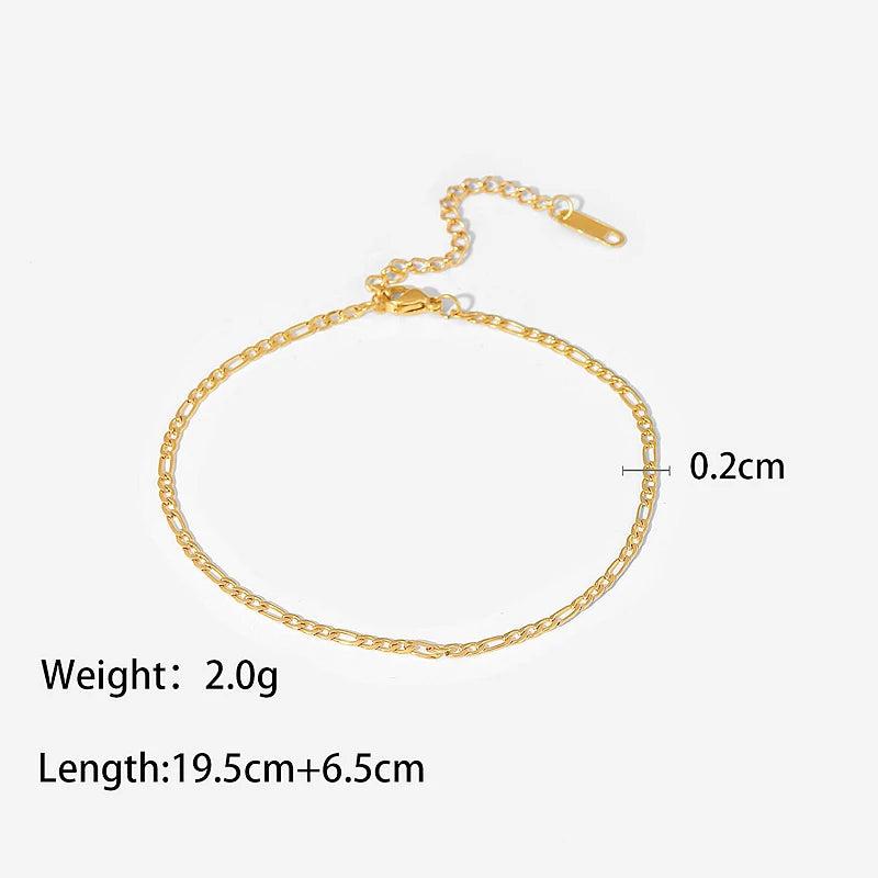 Stainless Steel Boho Anklet, Summer Jewelry