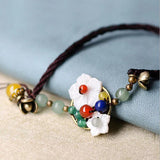Ethnic Aventurine Shell Flower Anklets for Women