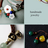 Ethnic Aventurine Shell Flower Anklets for Women