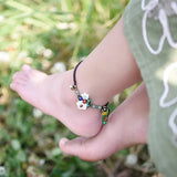 Ethnic Aventurine Shell Flower Anklets for Women