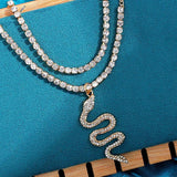 Punk Snake Rhinestone Pendant Anklet Bracelet Crystal Chain Foot Jewelry