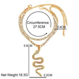 Punk Snake Rhinestone Pendant Anklet Bracelet Crystal Chain Foot Jewelry