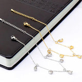 316L Stainless Steel Zircon Heart Pendant Anklet, High Jewelry Beach Accessories