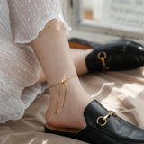 Yellow Snake Chain Anklet Titanium Steel Never Fade Hypoallergenic
