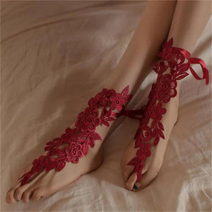 Sexy Lace Bridal Anklet Beach Wedding Foot Jewelry