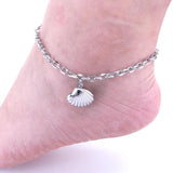 Shell Charm Stainless Steel Anklets Vintage Jewelry Punk Fan