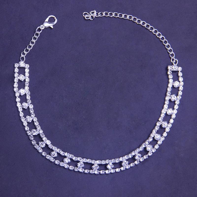 Hollow Crystal Chain Anklets Rhinestone Boho Beach Accessories