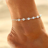 Hollow Crystal Chain Anklets Rhinestone Boho Beach Accessories
