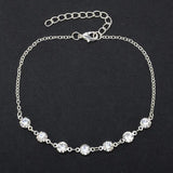 Hollow Crystal Chain Anklets Rhinestone Boho Beach Accessories