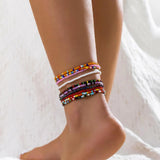 Boho Seed Bead Anklet Bracelets Set for Women Y2K Accessories