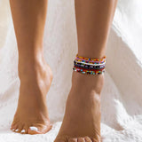 Boho Seed Bead Anklet Bracelets Set for Women Y2K Accessories